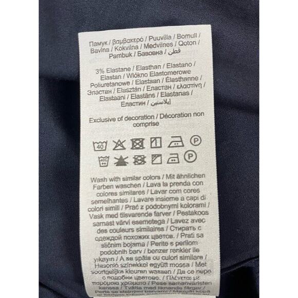 Selected Homme Slim Cuban Collar Shirt Sky Captain Blue Short Sleeve Size 18 / M - Picture 6 of 7